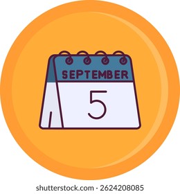 5 de septiembre Línea Vector Icon Design