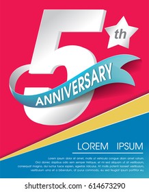 5th Year Anniversary Celebration Design, Number vector template