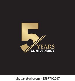5th Year anniversary emblem logo design inspiration vector template