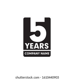 5th year anniversary logo design vector template