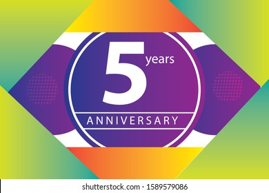 5th Year Anniversary Logo Vector Design Stock Vector (Royalty Free ...