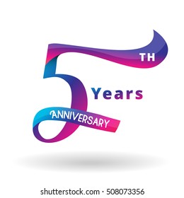 5th Year Anniversary Template Design Stock Vector (Royalty Free) 319324481