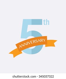 5th years Anniversary Icon. Vector logo for design