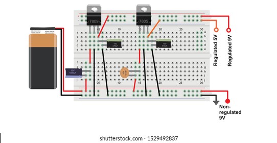 5v and 9v regulated power supply, regulated 5volt, regulated 9volt, voltage regulator