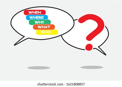 5W dialog with communication concept in eps10