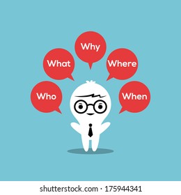 5w strategy : Who, What, Where, When, Why illustration