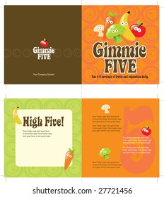 5x10 brochure template w/ 70s style background (folds to 5x5, includes cropmarks, bleeds, and fold marks)