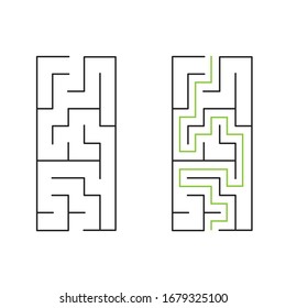 A 5x10 Rectangular Maze With Solution