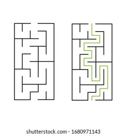 A 5x10 Rectangular Maze With Solution