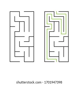 5x10 Rectangular Vector Maze With Solution