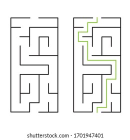 5x10 Rectangular Vector Maze With Solution