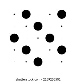 5x5 circles dots variation design. Dotted speckles, freckles. Circles grid and mesh