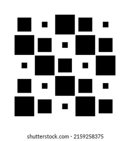 5x5 cube, square geometric arrangement. Square illustration