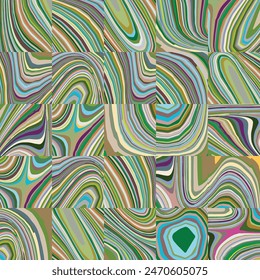 5x5 Patchwork aus gestreiften, zugeschnittenen, gestreiften Details eines Musters