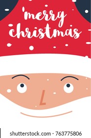 5x7 Christmas Card - Santa Claus. Vector Illustration