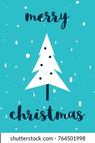 5x7 Christmas Card - Christmas Tree. Vector Illustration