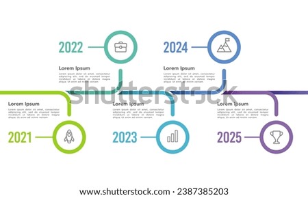 5-year infographic timeline design template. Milestone, Planning, and Roadmap. Vector illustration.