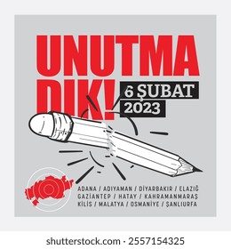 6 şubat 2023 04:17 Kahramanmaraş depremi. Türkiye Depremi. Unutmadık. 6 February 2023 04:17 Kahramanmaraş Earthquake. Turkey Earthquake. We didn't forget. 