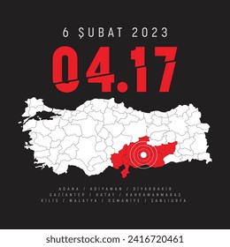 6 Şubat 2023 saat 04.17 Depremde kaybettiklerimizi rahmetle anıyoruz.
February 6, 2023 at 04.17 We remember with mercy those we lost in the earthquake.