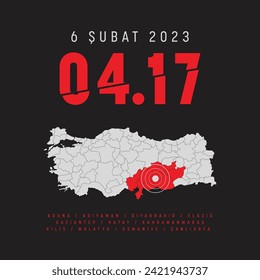 6 Şubat 2023 saat 04.17 Depremde kaybettiklerimizi rahmetle anıyoruz.
February 6, 2023 at 04.17 We remember with mercy those we lost in the earthquake.