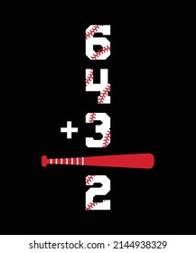 6 4 3 BASEBALL TSHIRT DESIGN