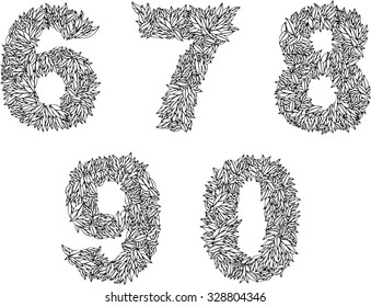 6 7 8 9 0 (leafs) of the tree type