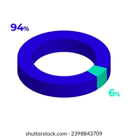 6 94 3d donut pie chart illustration eps vector 