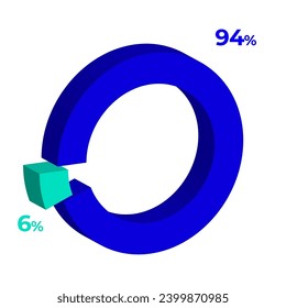 6 94 3d donut pie chart illustration eps vector 