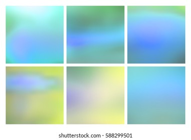 6 abstract colorful smooth blurred vector backgrounds for design