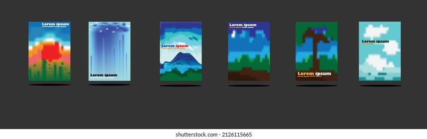 6 Abstract concept background set. Nature's Backgriund for brochures, flyers, catalogs, posters, certificates and book covers. A4 size and can be edited.