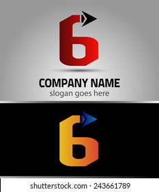 6 alphabet font number abstract, logo, symbol, icon, graphic, vector 