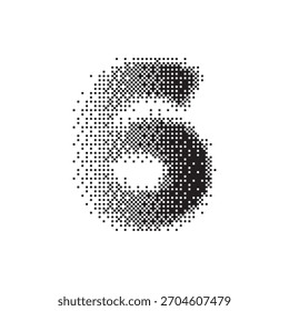 6 alphabet halftone dotted effect logo icon vector illustration eps