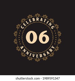6 anniversary celebration, Greetings card for 6 years anniversary