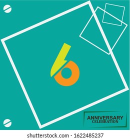 6 anniversary celebration vector concept template design illustration