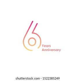6 anniversary logotype with gradient colors for celebration purpose and special moment