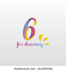 6 anniversary vector concept template design