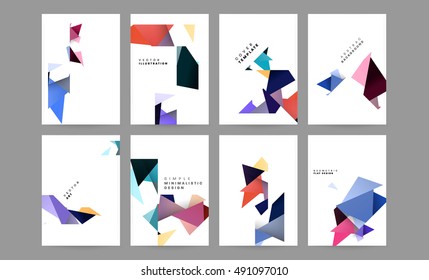 6 Annual report brochure template, Leaflet cover presentation, Flyer abstract flat background design, Book or Magazine Cover Pattern, A4 layout vector.