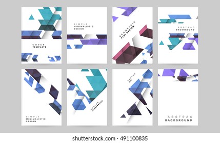 6 Annual report brochure template, Leaflet cover presentation, Flyer abstract flat background design, Book or Magazine Cover Pattern, A4 layout vector.