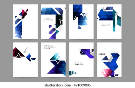 6 annual report vector brochure templates set