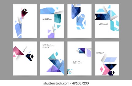 6 annual report vector brochure templates set