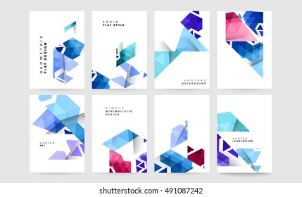 6 annual report vector brochure templates set