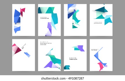 6 annual report vector brochure templates set