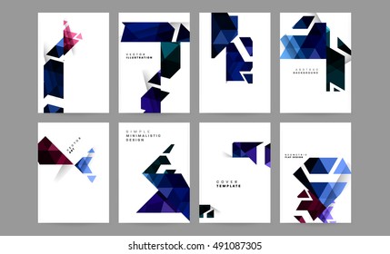 6 annual report vector brochure templates set