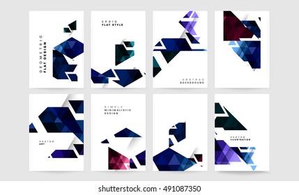 6 annual report vector brochure templates set