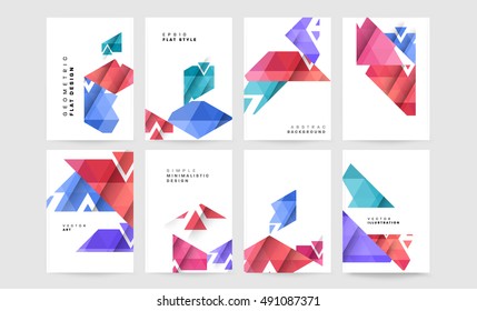 6 annual report vector brochure templates set