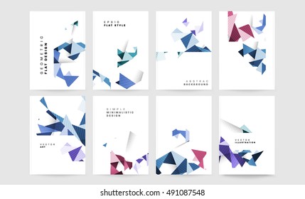 6 annual report vector brochure templates set
