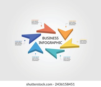 6 arrow template for infographic for presentation for 6 element