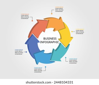 6 arrow template for infographic for presentation for 6 element