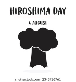 6 de agosto, Día de Hiroshima, ilustración del vector de la bomba nuclear
