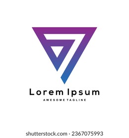 Forma de triángulo de letras 6 o B diseño de logotipo creativo